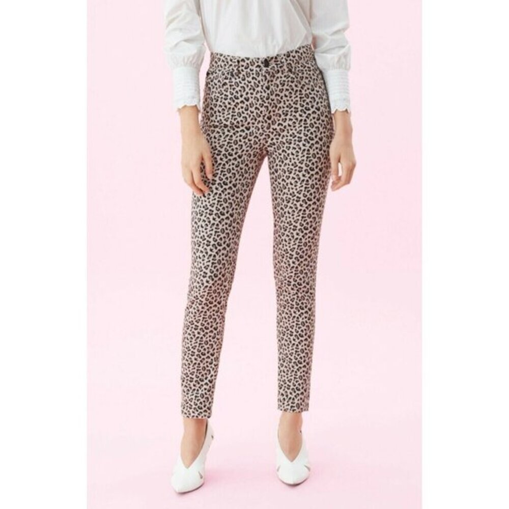 Rebecca Taylor Skinny Leopard Jeans Ocelot Ines Stretch Pants SZ 27 NWT $295